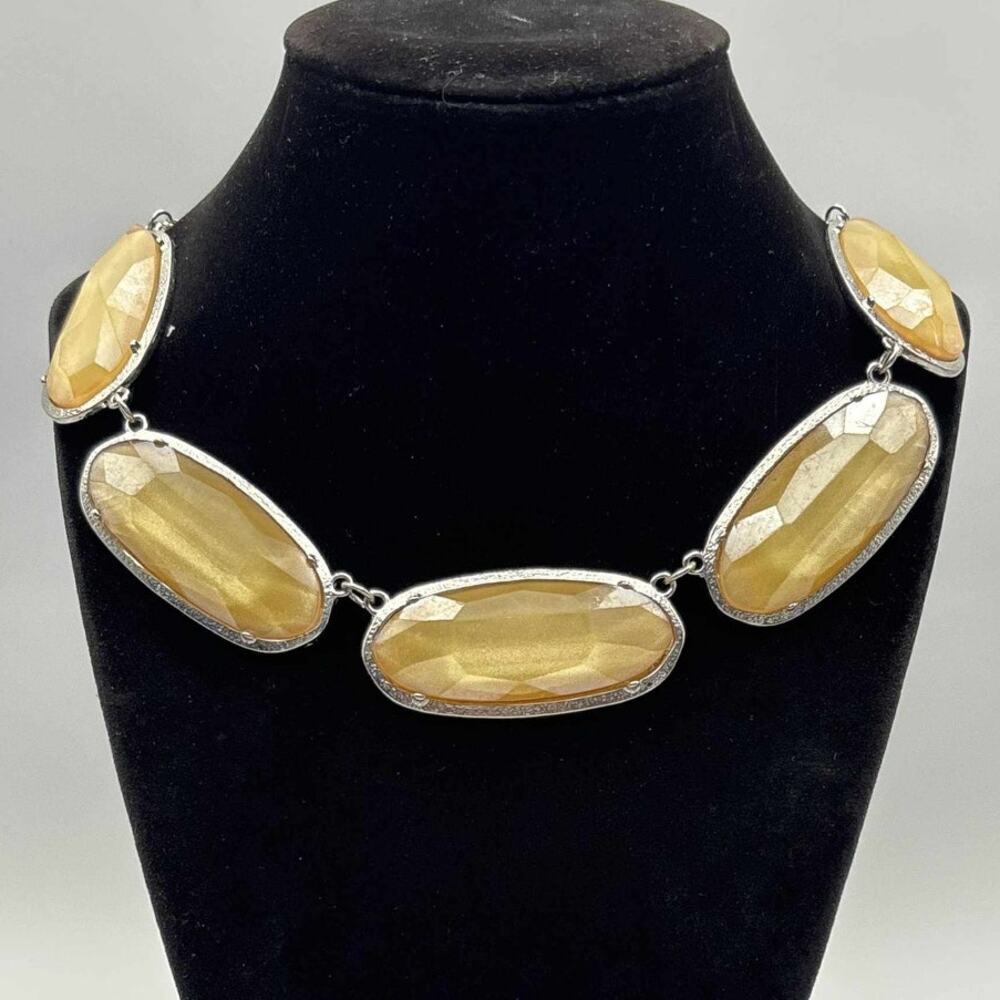 Silver & Tan Chunky Necklace